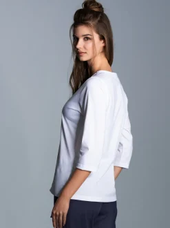 3/4 Arm Shirt aus Biobaumwolle Weiss-C2C