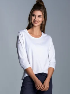 3/4 Arm Shirt aus Biobaumwolle Weiss-C2C