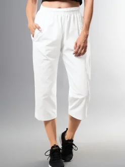 3/4 Freizeithose aus Baumwolle Weiss