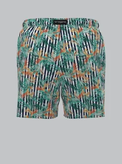 Bade-/Freizeitshorts mit Druckmotiv Weiss