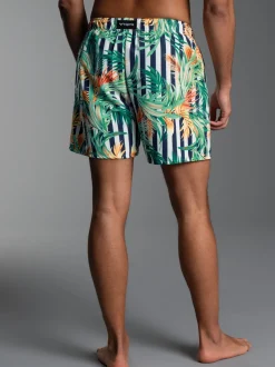 Bade-/Freizeitshorts mit Druckmotiv Weiss