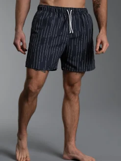 Bade-/Freizeitshorts mit Druckmotiv Navy/bunt
