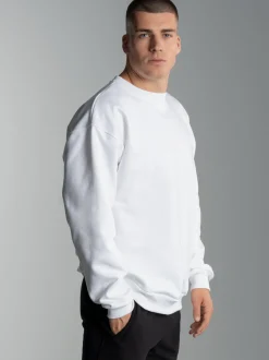 Basic Sweatshirt mit weicher Innenseite Weiss