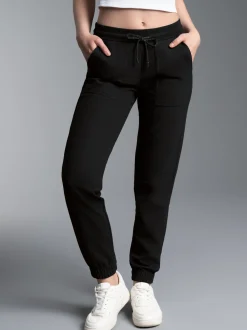 Bequeme Jogginghose mit großen Taschen Schwarz