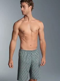 Bermuda mit Allover-Print Navy