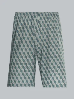 Bermuda mit Allover-Print Navy