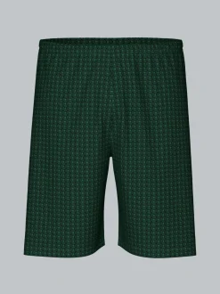 Bermuda mit Allover-Retro-Print Efeu