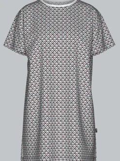 Bigshirt mit Allover-Pinguin-Print Weiss