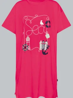 Bigshirt mit maritimem Printmotiv Koralle