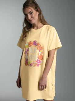 Bigshirt mit sommerlichen Printmotiv Vanille
