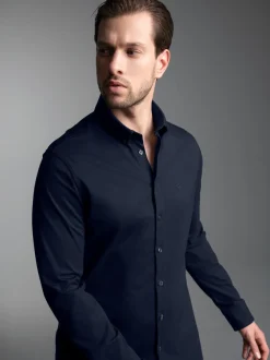 Business-Hemd aus DELUXE-Single-Jersey Navy