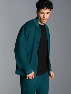 Collegejacke in weicher Sweat-Qualität Saphir
