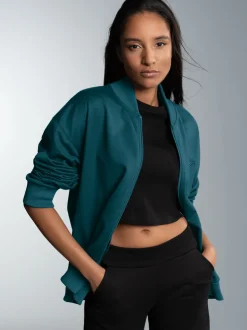 Collegejacke in weicher Sweat-Qualität Saphir