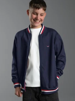Collegejacke mit kontrastfarbigen Elementen Navy