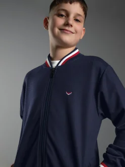 Collegejacke mit kontrastfarbigen Elementen Navy