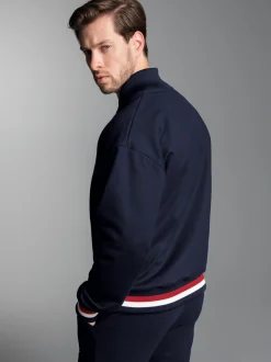 Collegejacke mit kontrastfarbigen Elementen Navy