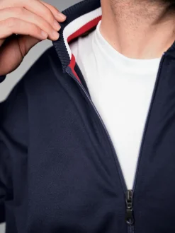 Collegejacke mit kontrastfarbigen Elementen Navy