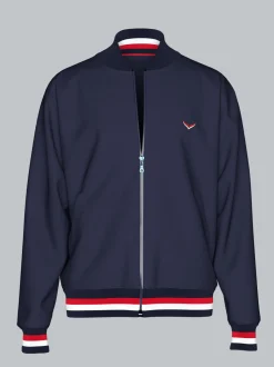 Collegejacke mit kontrastfarbigen Elementen Navy