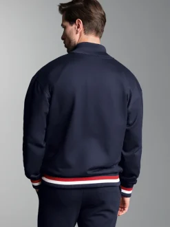Collegejacke mit kontrastfarbigen Elementen Navy