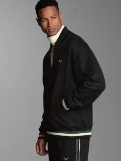 Collegejacke mit kontrastfarbigen Elementen Schwarz