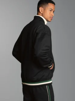 Collegejacke mit kontrastfarbigen Elementen Schwarz