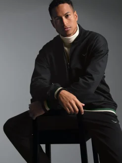 Collegejacke mit kontrastfarbigen Elementen Schwarz