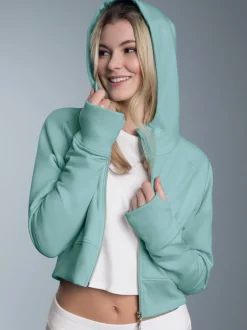 Cropped Kapuzenjacke Gletscher