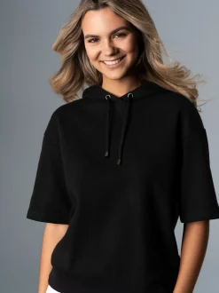 Cropped Kapuzenshirt Schwarz