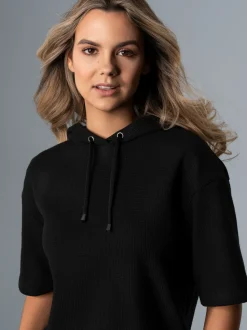 Cropped Kapuzenshirt Schwarz