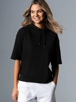 Cropped Kapuzenshirt Schwarz