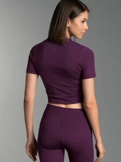Cropped Sport T-Shirt Aubergine