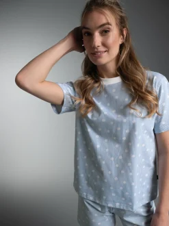 Cropped T Shirt mit Allover 