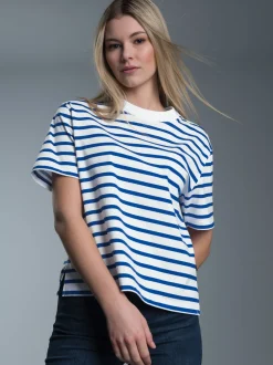 Cropped T-Shirt mit Ringelmuster Royal