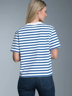 Cropped T-Shirt mit Ringelmuster Royal