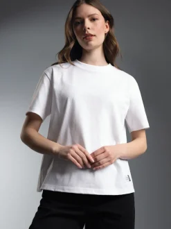Damen Heavy-Shirt aus 100% recycelter Baumwolle Weiss