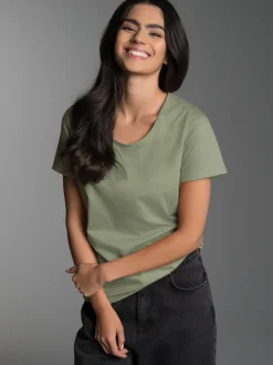 Damen T Shirt aus Biobaumwolle Salbei