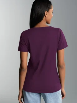 Damen T Shirt aus Biobaumwolle Aubergine