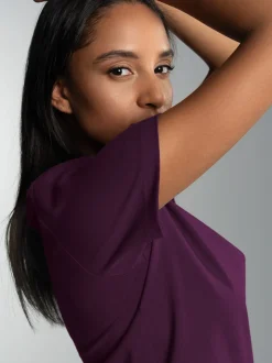 Damen T Shirt aus Biobaumwolle Aubergine