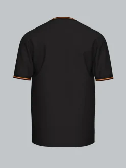 Deutschland T Shirt mit kontrastfarbigen Bündchen Schwarz