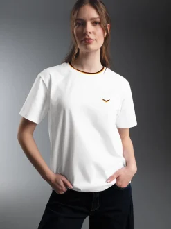 Deutschland T-Shirt mit feinen Farbdetails Weiss