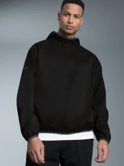 Dünne Kapuzenjacke mit praktischen Taschen Schwarz