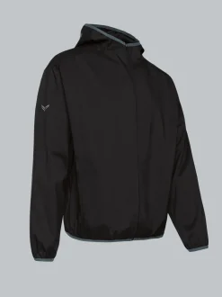 Dünne Kapuzenjacke mit praktischen Taschen Schwarz