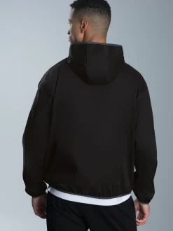 Dünne Kapuzenjacke mit praktischen Taschen Schwarz