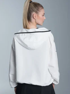 Dünne Kapuzenjacke mit praktischen Taschen Weiss