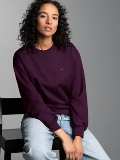Dünnes Sweatshirt Aubergine