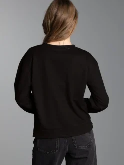 Dünnes Sweatshirt in weicher Qualität Schwarz