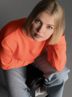 Dünnes Sweatshirt in weicher Qualität Peach