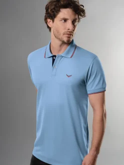 Dreifarbiges Polohemd Horizont
