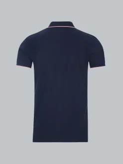 Dreifarbiges Polohemd Navy