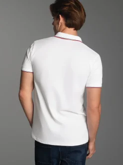 Dreifarbiges Polohemd Weiss